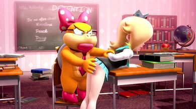 ------------------------ Watch as the buxom blonde, Rosalina Schoogirl, gets spanked without her panties on