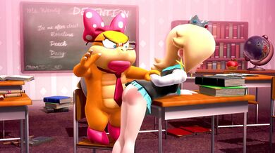------------------------ Watch as the buxom blonde, Rosalina Schoogirl, gets spanked without her panties on