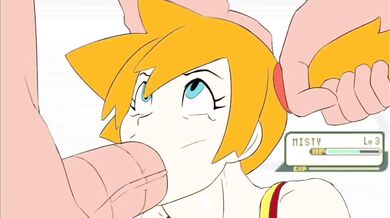Watch as Misty, the gym leader of Cerulean City, takes on a new challenge - sucking dick! Anything goes in this extended hentai PORN video