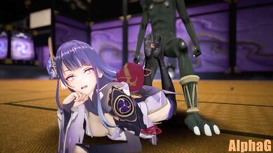 Raindrops keep falling on my head, but thats okay because Raiden x Hilichurl [AlphaG] is gonna fuck me silly