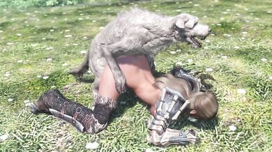 The Elder Scrolls V: Skyrim - On Dog Cock In Woman Fighter (￥ ´д` )