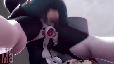 Watch the hot scene of Deku, Ochaco and Great M8 in action as they pile drive each other into ecstasy!