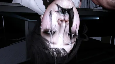 K-Pop Idol Gets a Huge Cumshot on Her Pretty Face as Punishment for Bad Behavior