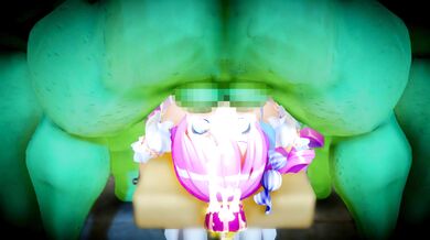 Luna gets her mouth fucked by Orcs