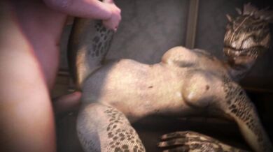 The Sultry Argonian and the Lustful Human