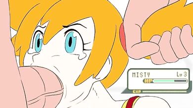 Misty, the Gym Leader, loves to suck dicks and anything goes in this hentai porn video