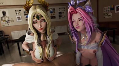 Japanese School Uniforms: Sona & Seraphine in ArawAraw!