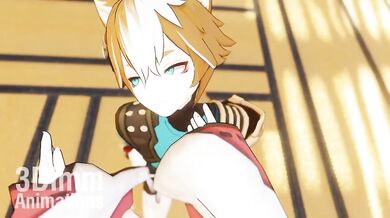Gorou gets fucked by sexy maid Yae Miko