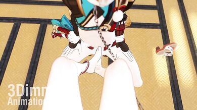 Gorou gets fucked by sexy maid Yae Miko