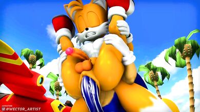 Sonic, Tails and Wector have a threesome in the x-zone