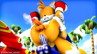 Sonic, Tails and Wector have a threesome in the x-zone