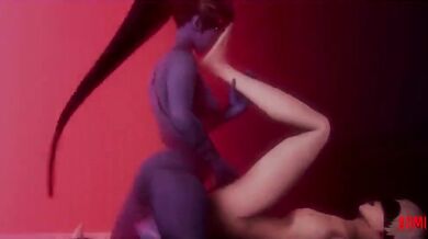 Watch as Widowmaker and 9S engage in a passionate romp with Dominothecat, the sexy feline companion who joins them in their adventures