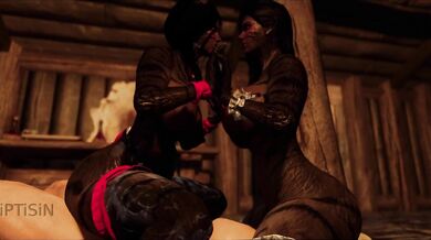 Three Brazen Buxom Beauties Unleash Sexy Secretions While Riding A Giant Penis