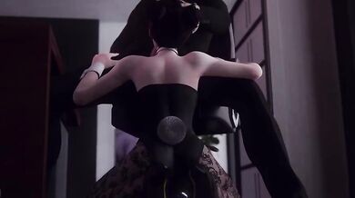 Young woman gets f*cked by a furry rabbit cop named Splucy Tama, in a dirty public restroom