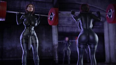 Black Widows Workout: A Futa Parading in a Parking Belt