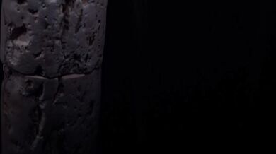 The seductive vampire, Dimitrescu, uses her foot to apply pressure on the victims neck during a teasing foreplay