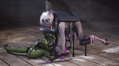 Monster human breeding: Gay gryphon used as mount by dragon and bred