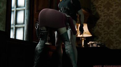 Ada and Leon greet each other in a sexy way