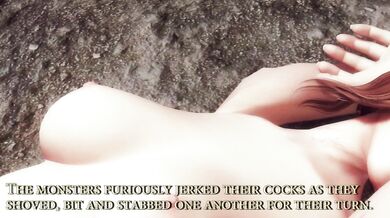 Watch the sexy sorceress Ysolda cast spells on a gang of monsters in Skyrim, as they engage in a massive orgy of monstrous proportions