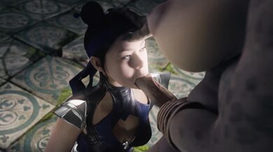 The god of love, Kamadeva, uses his powers to create a massive facial for Sheva and Kitana in this hentai video