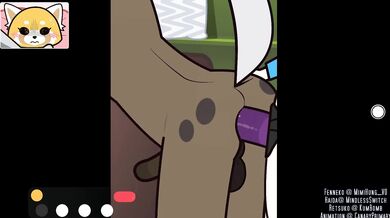 A fennec fox and a haida girl have some fun with a canary on a sunny day in the garden