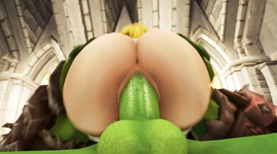 A horny orc warrior rides a sexy wolf-girl named Luna in slow motion while noname55 directs the scene in this erotic fantasy adventure