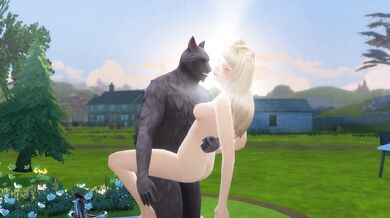The wild and passionate love-making between a hot elven maiden and a savage wolfman!