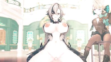 Watch as Anna Anon takes a break from her kora studies to receive an unexpected thighjob from Arlecchino in this hentai porn video