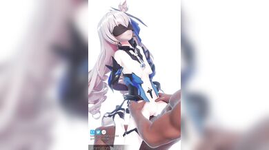 Watch as Bronya enjoys the sensations of bondage while moaning in pleasure, as AKT studs take control of her body
