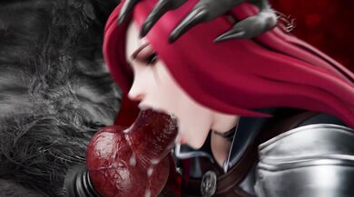 Watch this hentai porn video where the sexy Katarina has steamy hot sex with a werewolf