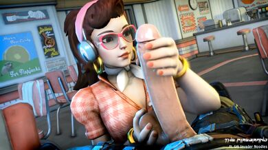 Battleborn DVa Gets a Handjob from the White-haired Firebrand FM Host