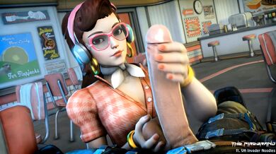 Battleborn DVa Gets a Handjob from the White-haired Firebrand FM Host