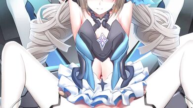 After her mom left for work, Bronya decided to explore her sexuality by masturbating on the couch while watching her favorite anime series