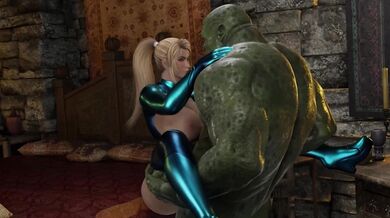 Massive Monster Fucks Small Hentai Girl: Samus Aran Gets Destroyed by a Giant Beast