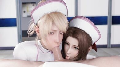 Lunafreya and Aerith Double BJ Nurse Lazy Procrastinator