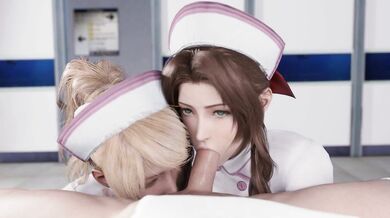 Lunafreya and Aerith Double BJ Nurse Lazy Procrastinator