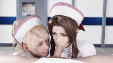Lunafreya and Aerith Double BJ Nurse Lazy Procrastinator