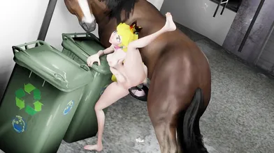 The Equestrian Pleasure of Peach and Her Favorite Horse (Dicesfm)