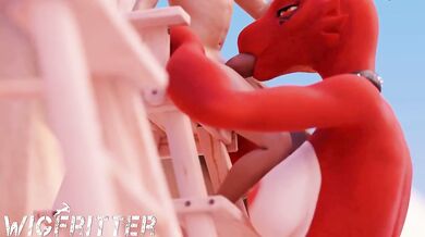 Guilmons Blowjob Adventure with the Wet and Wild Lifeguard - Wigfitter