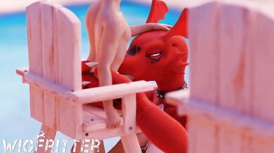 Guilmons Blowjob Adventure with the Wet and Wild Lifeguard - Wigfitter