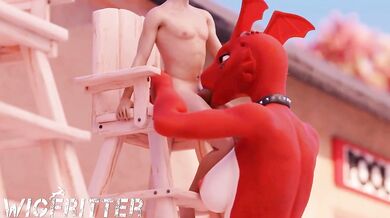 Guilmons Blowjob Adventure with the Wet and Wild Lifeguard - Wigfitter