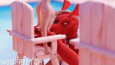 Guilmons Blowjob Adventure with the Wet and Wild Lifeguard - Wigfitter