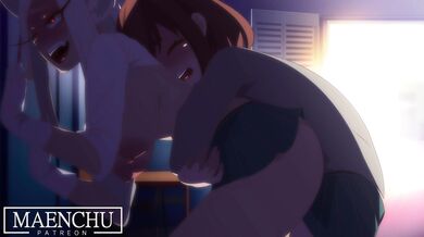 Rough Sex with Mirko and Uraraka [Maenchu] [4K]