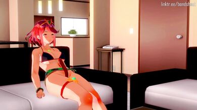 Rex gets double teamed by Pyra and Mythra in a hot three-way action!