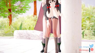 Yunyun leaves Megumin waiting while getting fucked by Mr Impy in Konosuba 2: The Crimson Demons