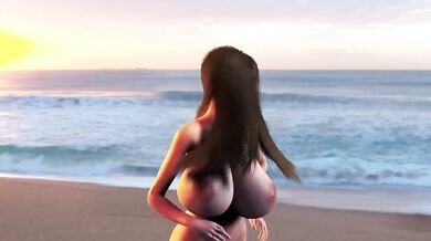 Sexy Beach Babe Eileen Loves to Dance in the Sand