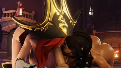 Samira and Miss Fortune Double Blowjob (Original) (Sandwichmouth)