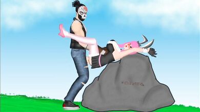 Surrendering to the Skull Masked Raper, the Bunny Girl Finds Fire in her Orifices!