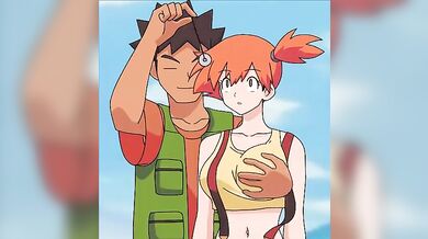 Brock, the Pokemon trainer, grabs Mistys boobs as he explores the Pokemon world