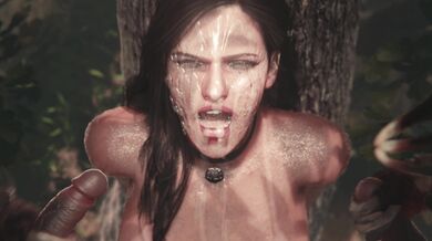 Watch Yennefer and Nekker getting a bukkake facial in this hot hentai porn video